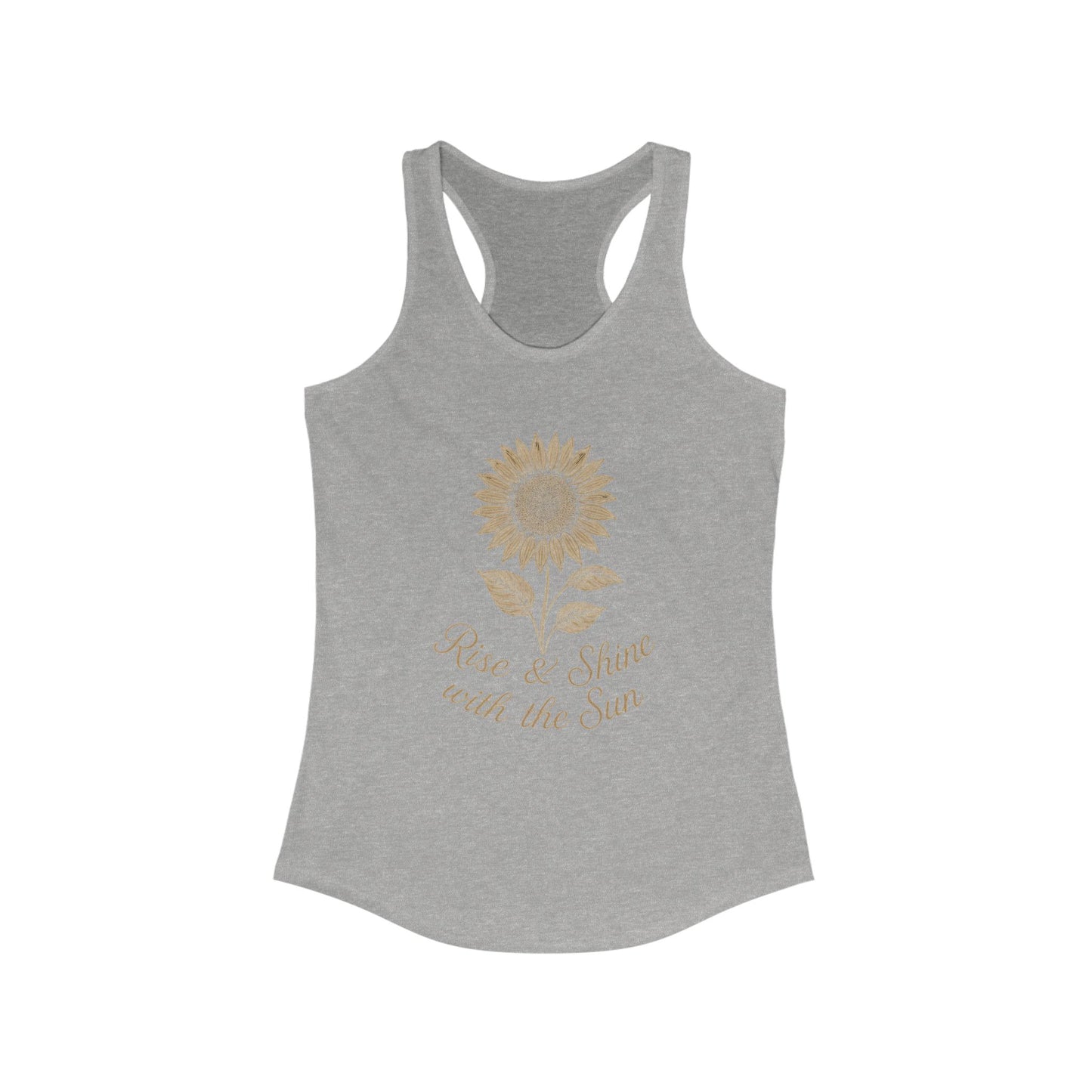 Sunflower Women's Tank Top, Rise and Shine Floral Sleeveless Shirt, Summer Flower Racerback Tee, Gardening Gift, Yoga Apparel