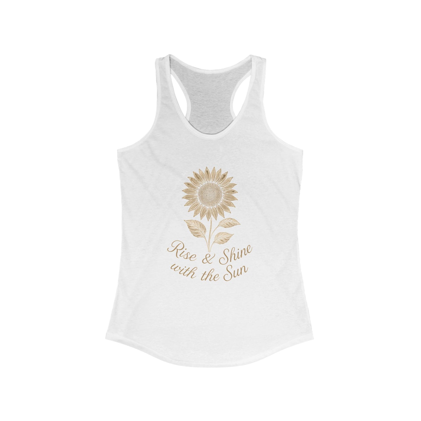 Sunflower Women's Tank Top, Rise and Shine Floral Sleeveless Shirt, Summer Flower Racerback Tee, Gardening Gift, Yoga Apparel