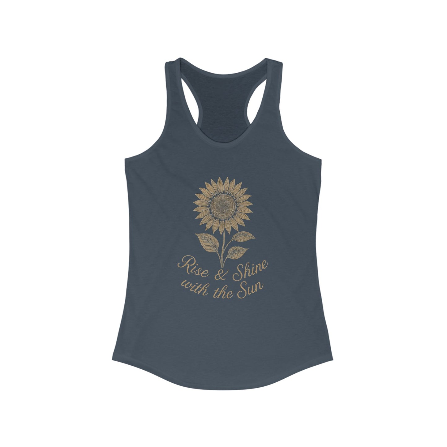 Sunflower Women's Tank Top, Rise and Shine Floral Sleeveless Shirt, Summer Flower Racerback Tee, Gardening Gift, Yoga Apparel