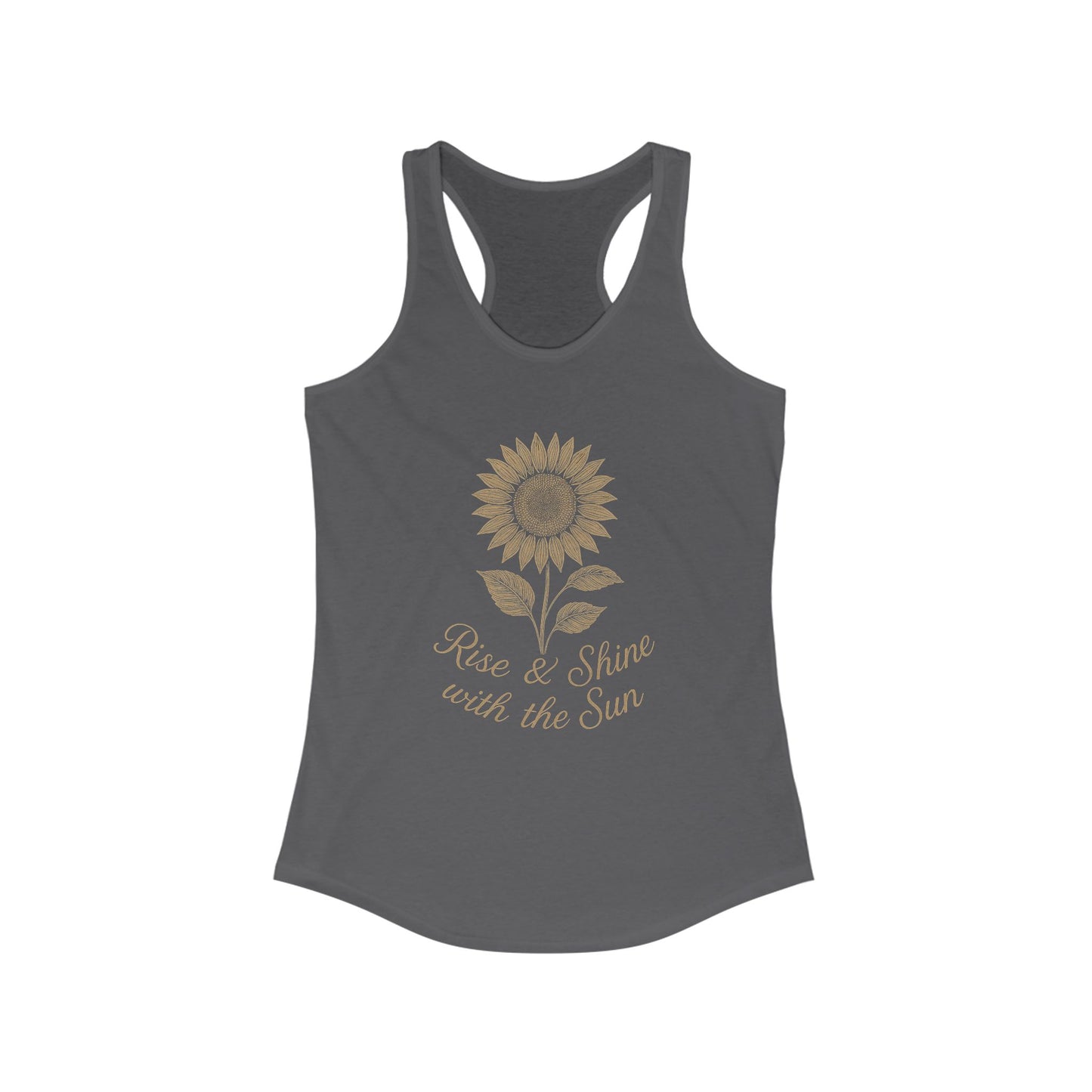 Sunflower Women's Tank Top, Rise and Shine Floral Sleeveless Shirt, Summer Flower Racerback Tee, Gardening Gift, Yoga Apparel