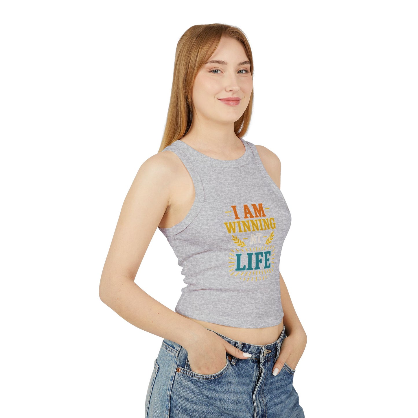 Motivational Tank Top, Women's Racer Tank, Winning at Life Tee, Funny Gift Shirt, Casual Wear, Birthday Present Apparel