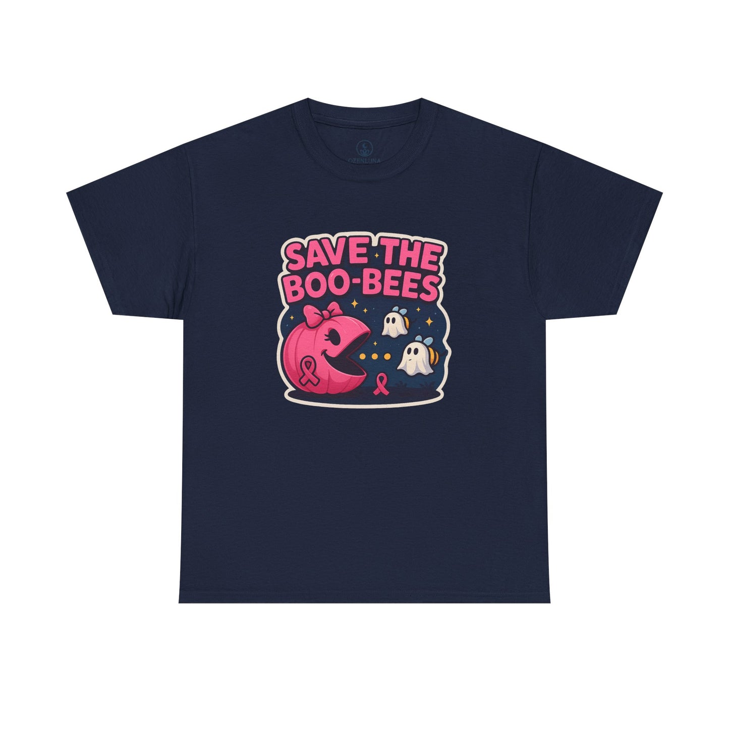 Save the Boo-Bees Unisex Tee | Breast Cancer Awareness Shirt, Halloween Apparel, Ghost Theme, Gift for Her, Support the Cause
