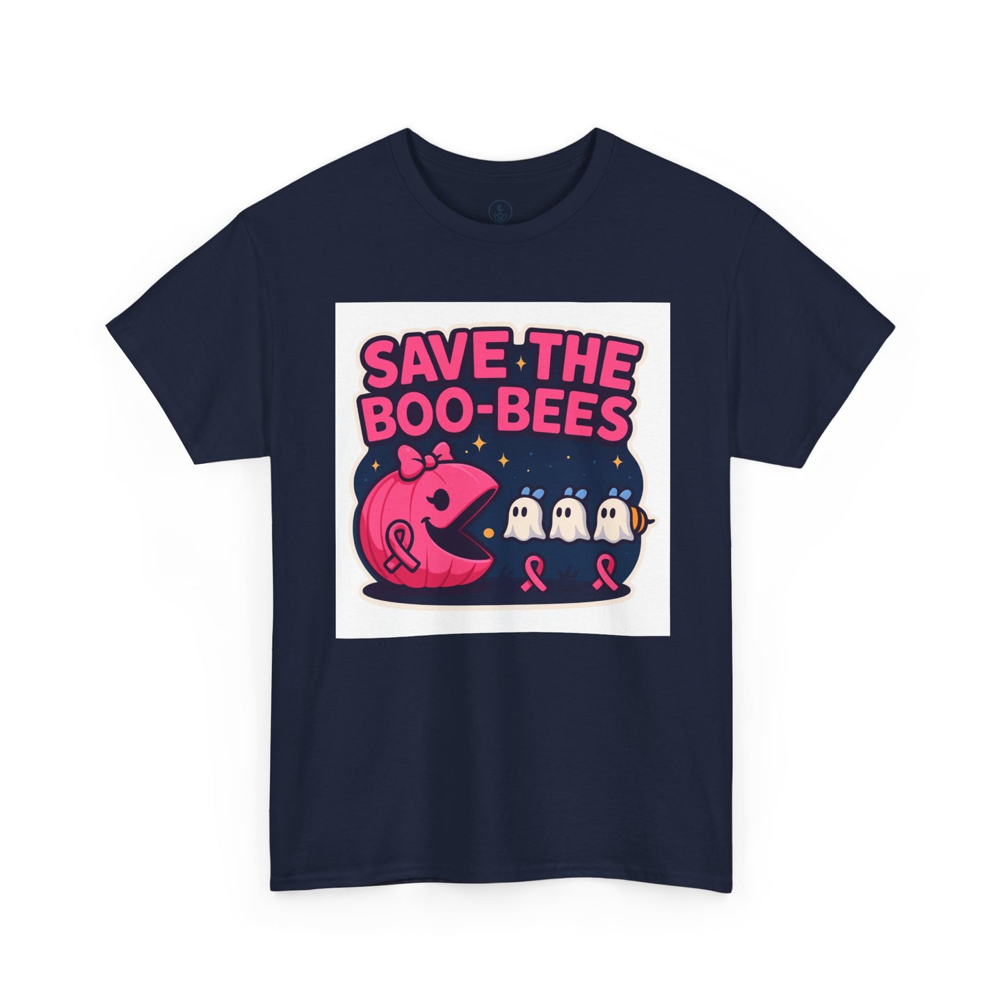 Breast Cancer Awareness Tee, Save the Boo-Bees Shirt, Unisex Cotton T-Shirt, Funny Awareness Gift, Pink Ribbon Apparel, Halloween Humor Tee