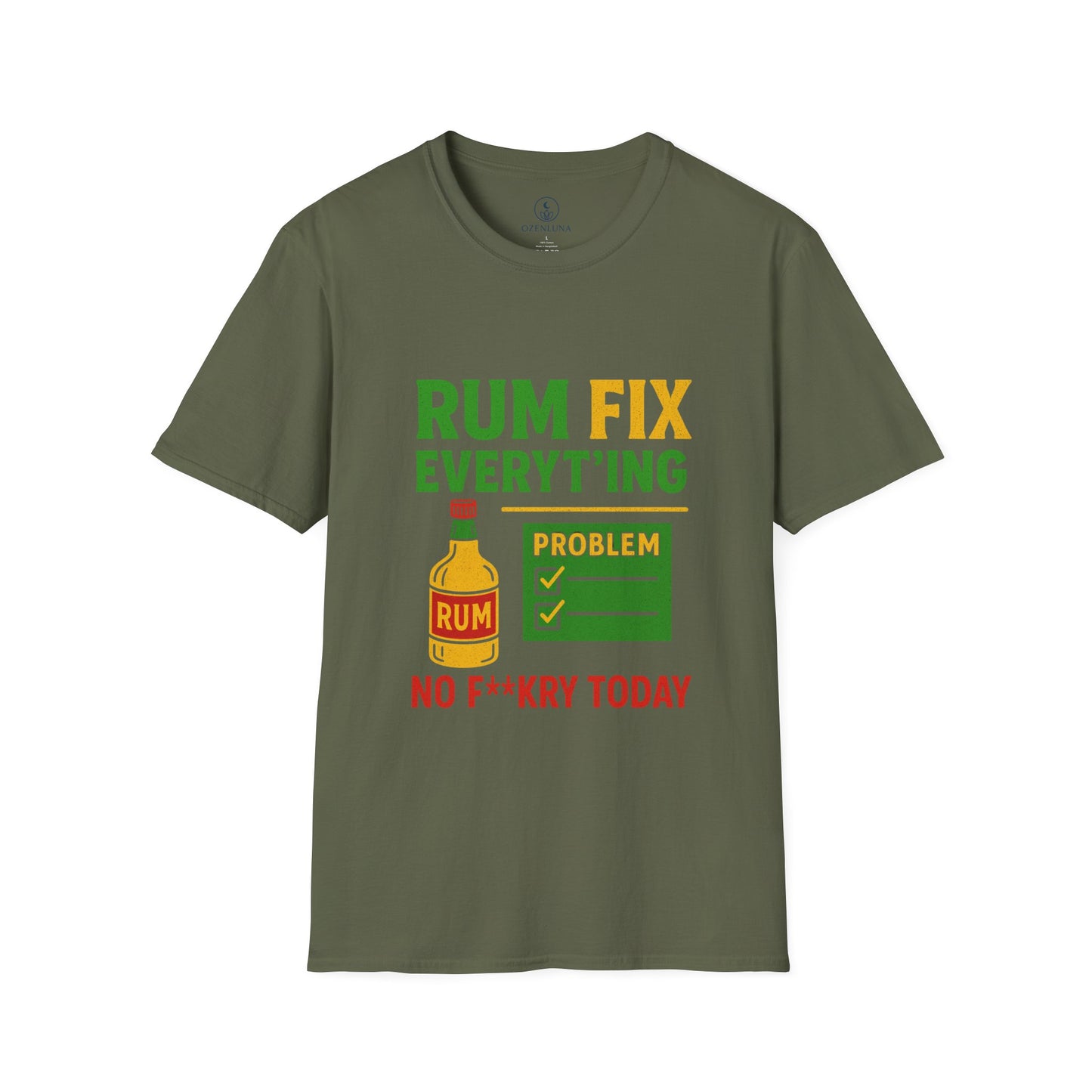 Humorous Rum Fix T-Shirt, Funny Gift for Friends, Tropical Party Tee, Casual Summer Wear, Beach Vibes