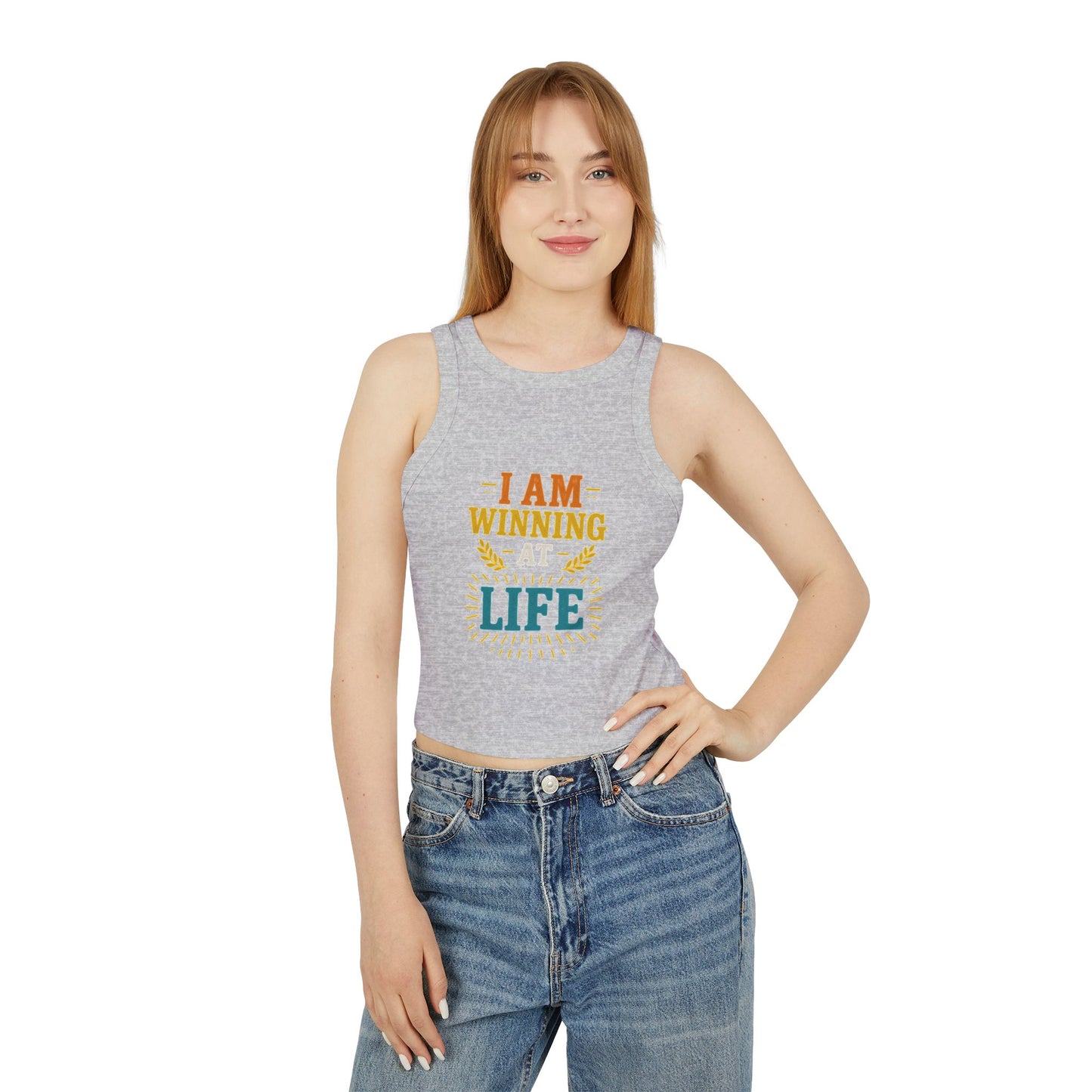 Motivational Tank Top, Women's Racer Tank, Winning at Life Tee, Funny Gift Shirt, Casual Wear, Birthday Present Apparel