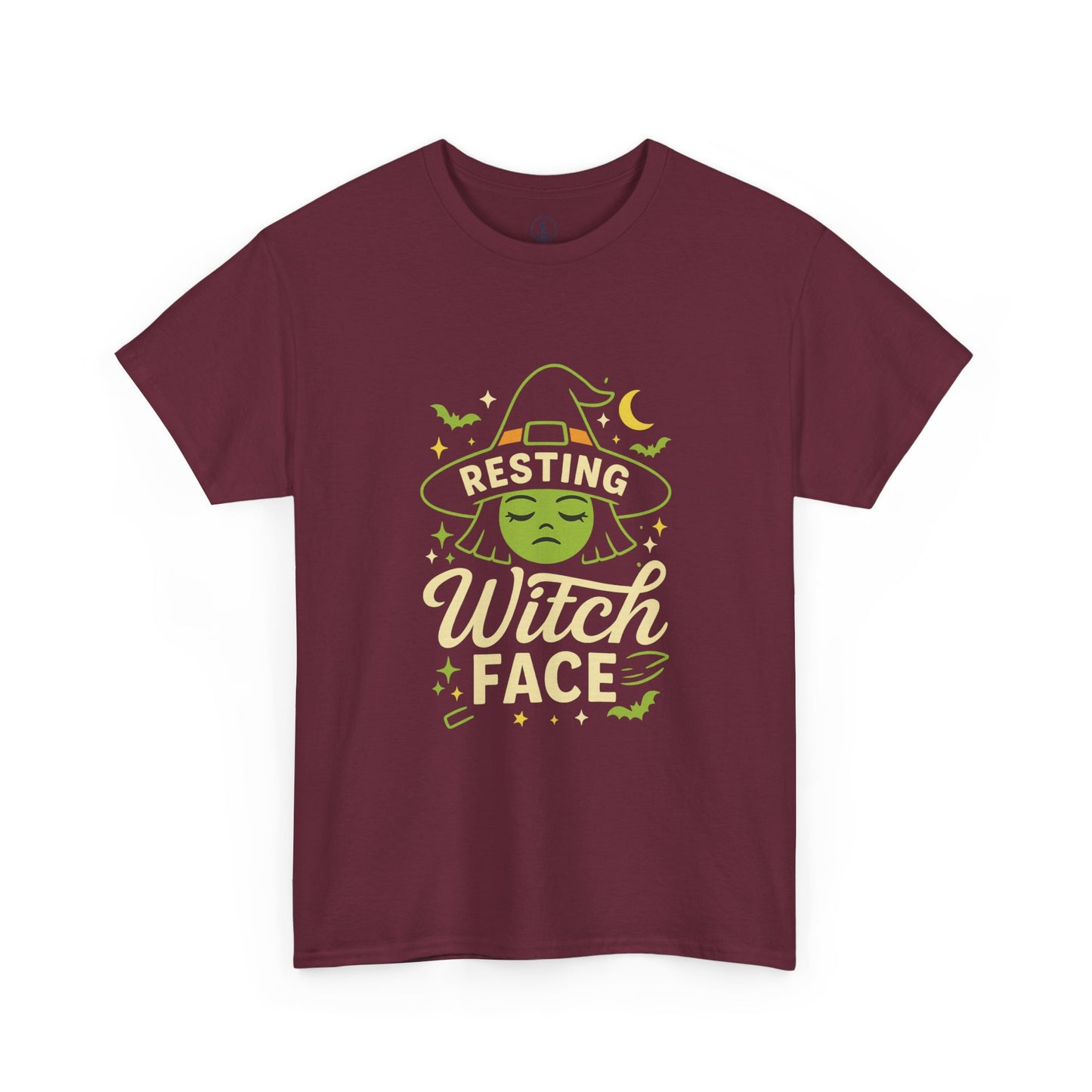 Resting Witch Face Unisex Cotton Tee, Halloween T-Shirt, Witchy Shirt, Gift for Her, Spooky Apparel, Casual Fall Wear