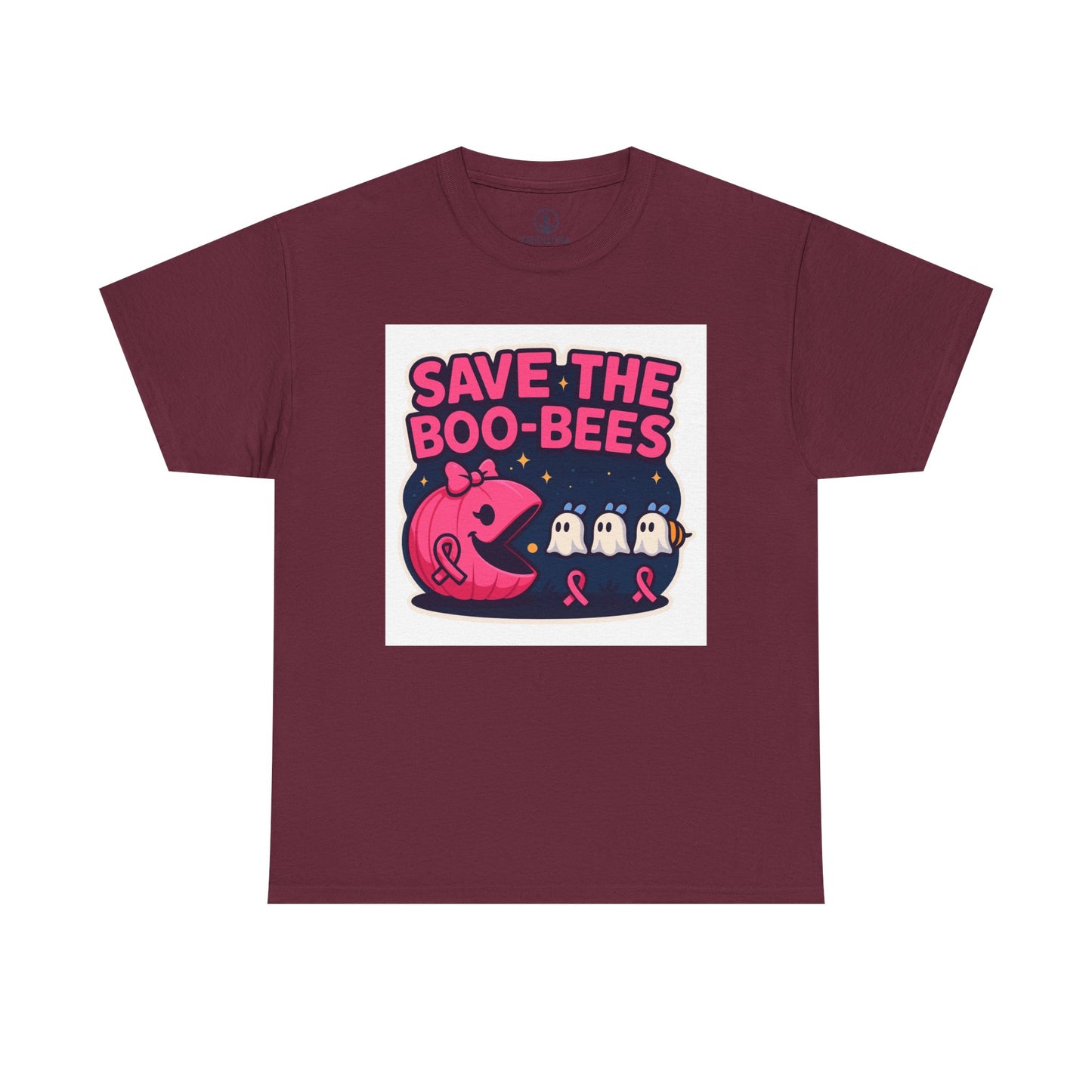 Breast Cancer Awareness Tee, Save the Boo-Bees Shirt, Unisex Cotton T-Shirt, Funny Awareness Gift, Pink Ribbon Apparel, Halloween Humor Tee