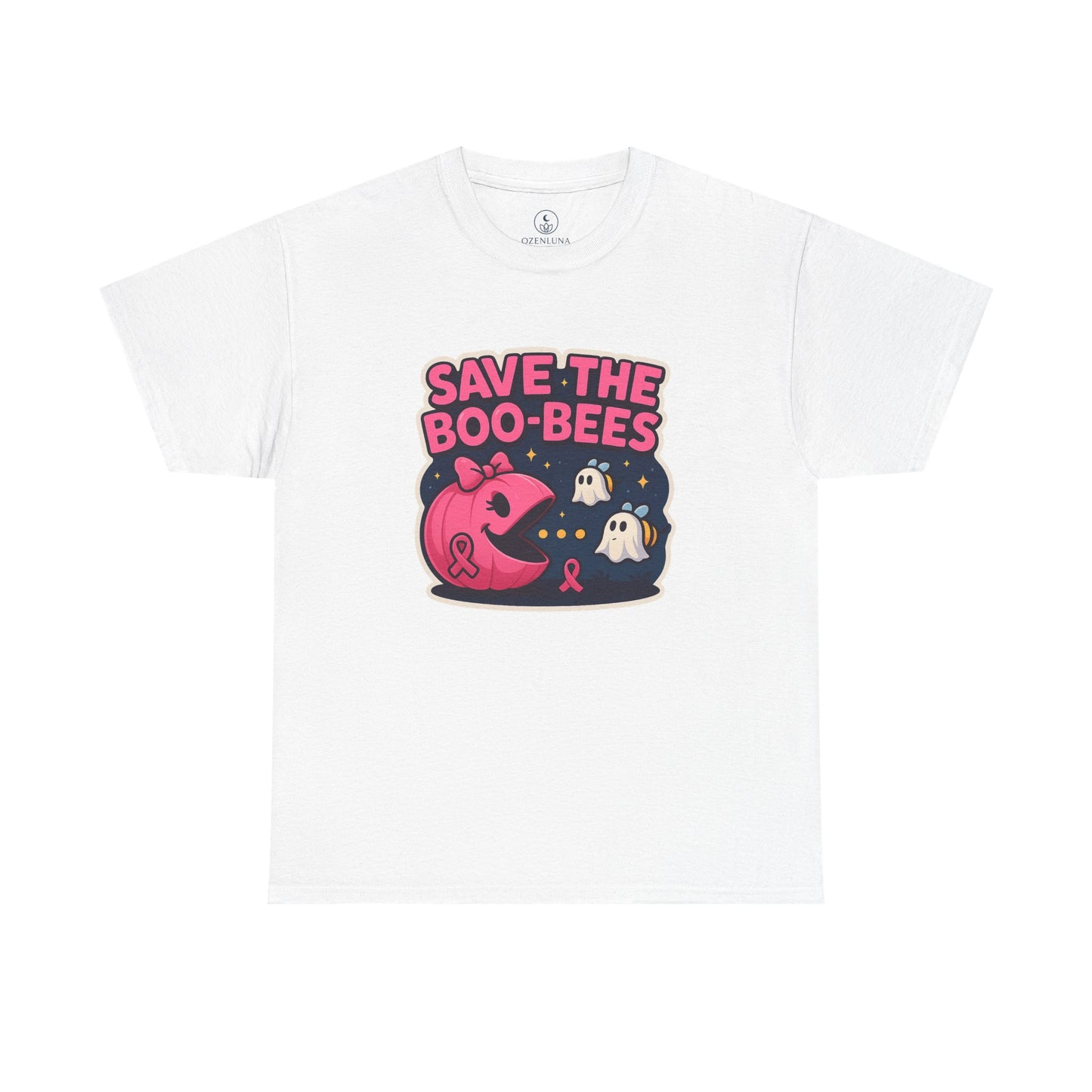 Save the Boo-Bees Unisex Tee | Breast Cancer Awareness Shirt, Halloween Apparel, Ghost Theme, Gift for Her, Support the Cause