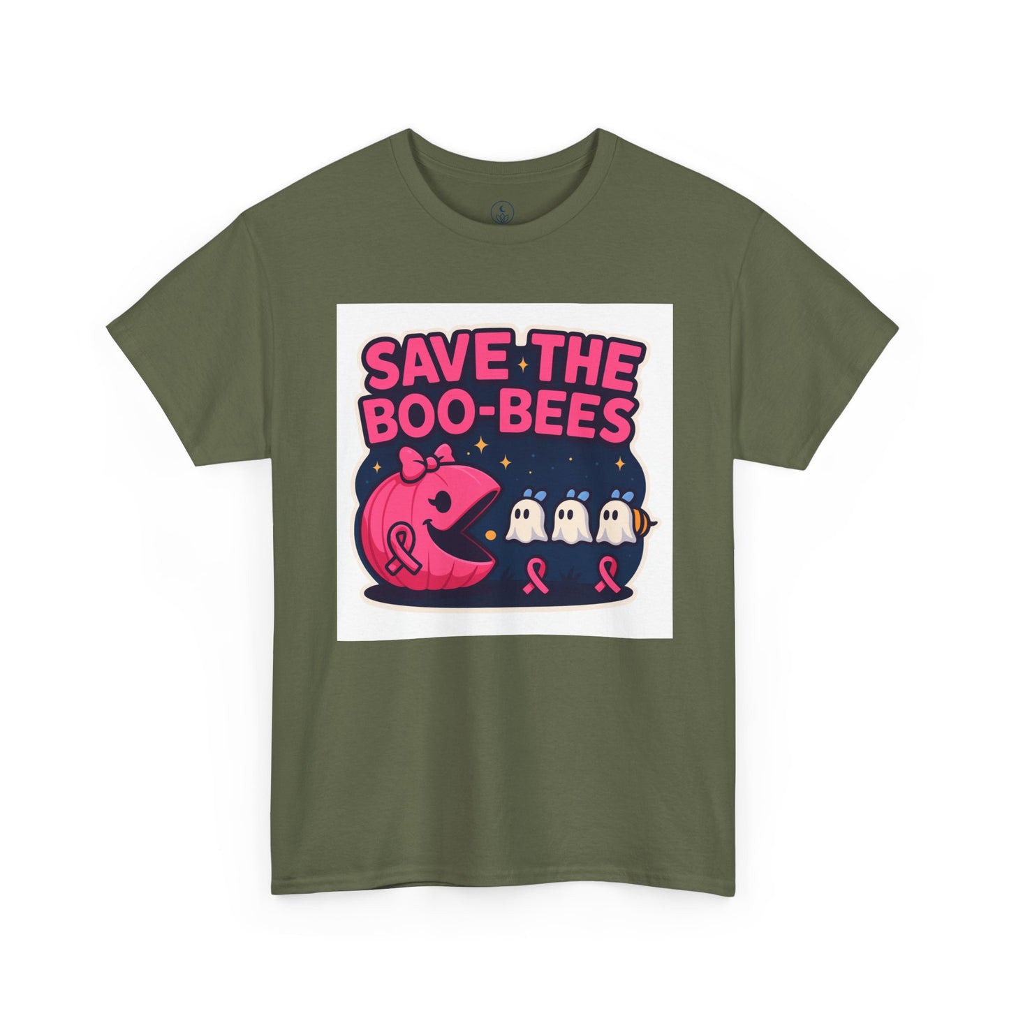 Breast Cancer Awareness Tee, Save the Boo-Bees Shirt, Unisex Cotton T-Shirt, Funny Awareness Gift, Pink Ribbon Apparel, Halloween Humor Tee