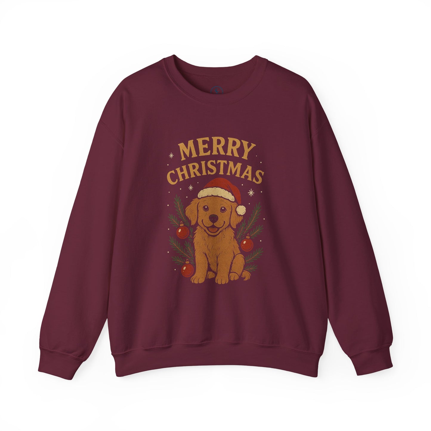 Christmas Puppy Sweatshirt - "Merry Christmas" Dog Holiday Crewneck