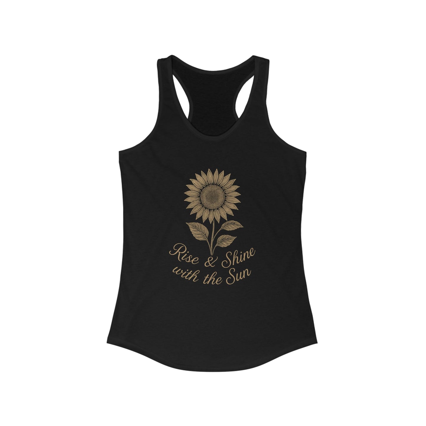 Sunflower Women's Tank Top, Rise and Shine Floral Sleeveless Shirt, Summer Flower Racerback Tee, Gardening Gift, Yoga Apparel