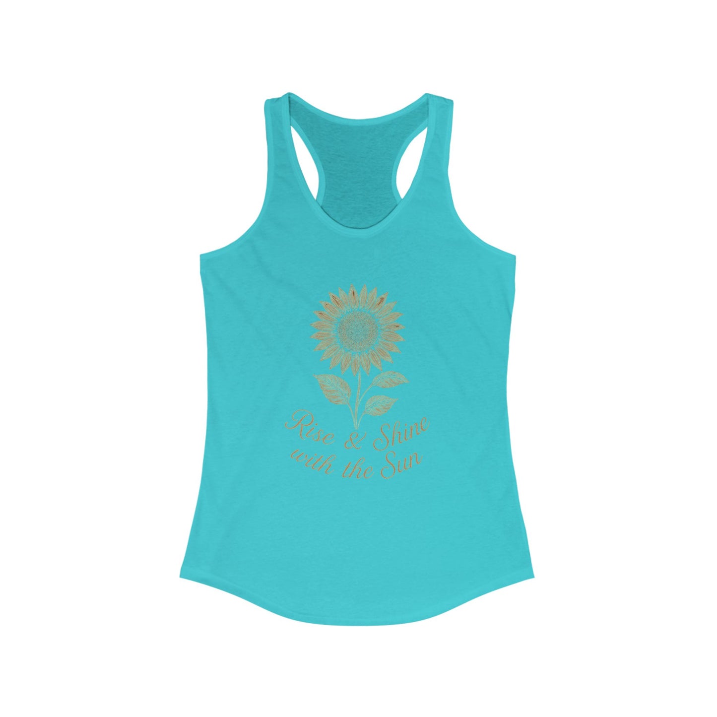 Sunflower Women's Tank Top, Rise and Shine Floral Sleeveless Shirt, Summer Flower Racerback Tee, Gardening Gift, Yoga Apparel
