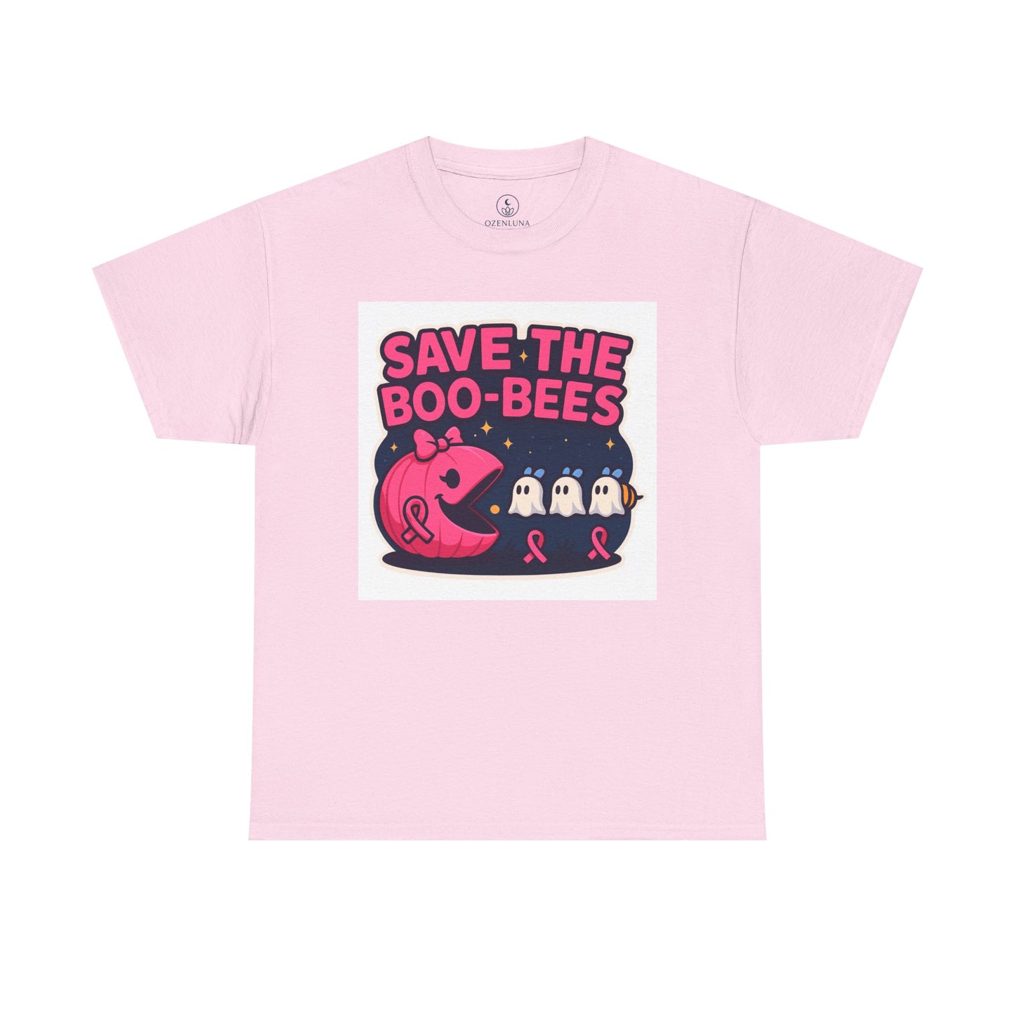 Breast Cancer Awareness Tee, Save the Boo-Bees Shirt, Unisex Cotton T-Shirt, Funny Awareness Gift, Pink Ribbon Apparel, Halloween Humor Tee