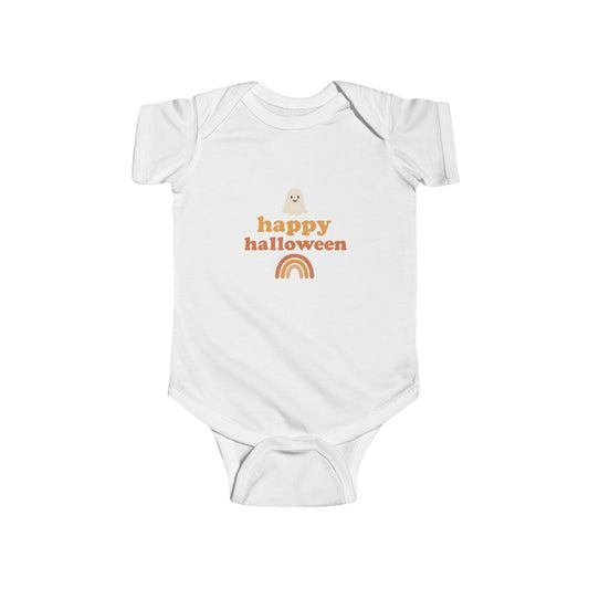 Happy Halloween Infant Bodysuit, Cute Baby Halloween Outfit, Newborn Halloween Costume, Toddler Ghost Apparel, Seasonal Baby Wear