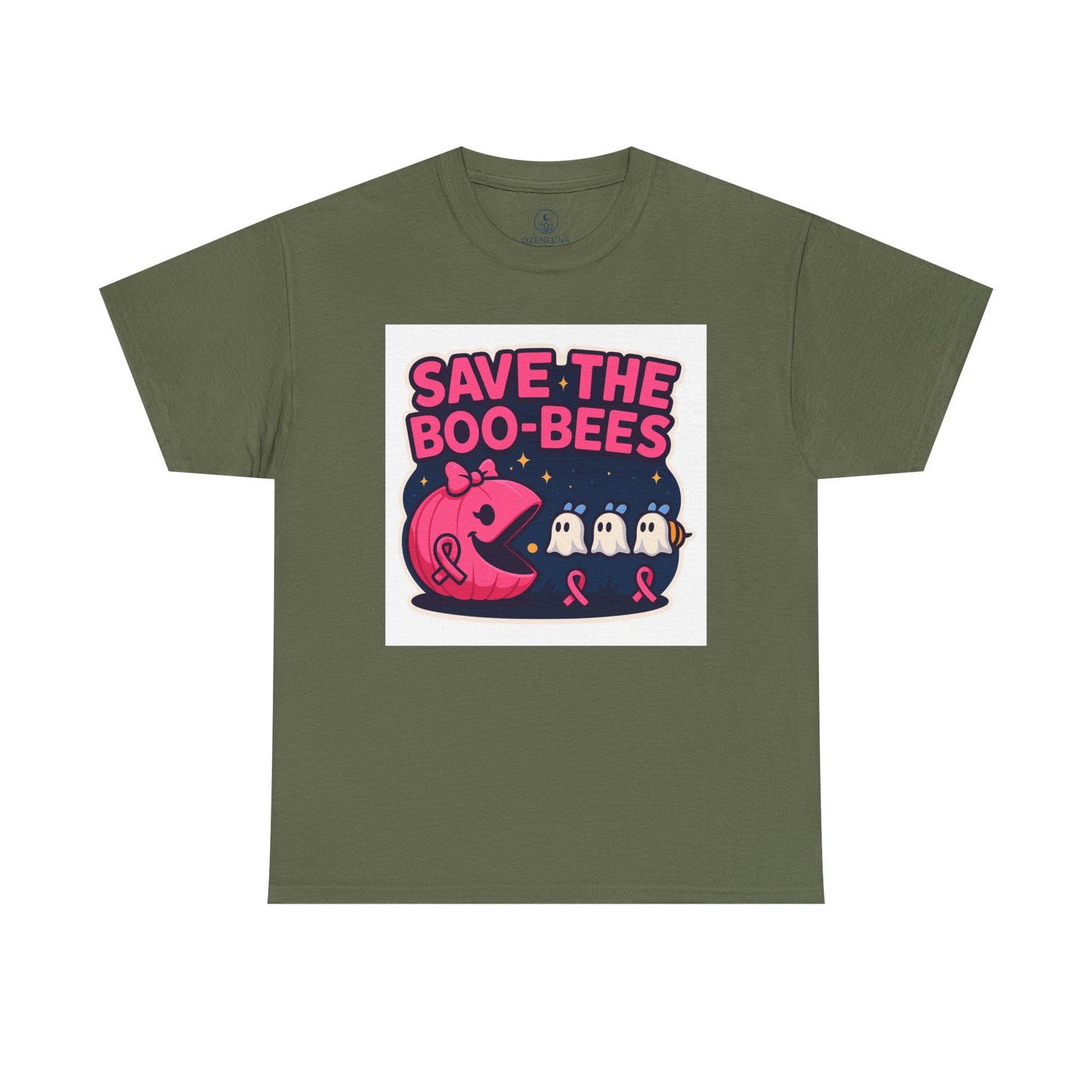 Breast Cancer Awareness Tee, Save the Boo-Bees Shirt, Unisex Cotton T-Shirt, Funny Awareness Gift, Pink Ribbon Apparel, Halloween Humor Tee
