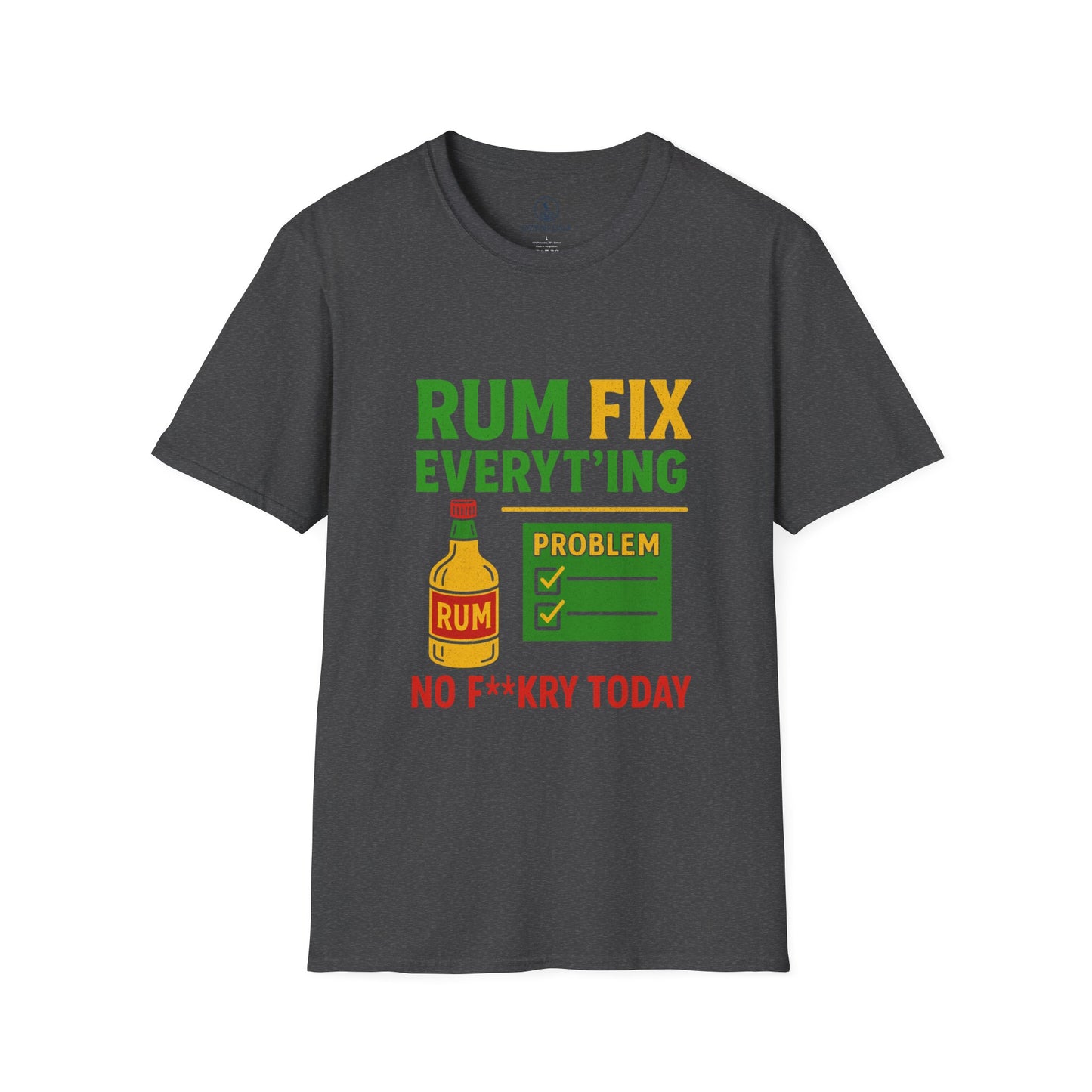 Humorous Rum Fix T-Shirt, Funny Gift for Friends, Tropical Party Tee, Casual Summer Wear, Beach Vibes