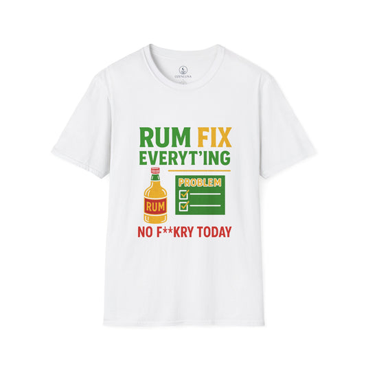 Humorous Rum Fix T-Shirt, Funny Gift for Friends, Tropical Party Tee, Casual Summer Wear, Beach Vibes