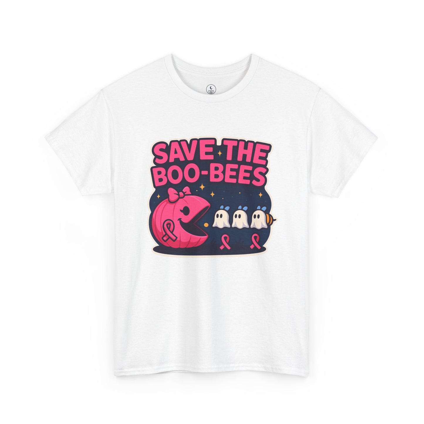 Breast Cancer Awareness Tee, Save the Boo-Bees Shirt, Unisex Cotton T-Shirt, Funny Awareness Gift, Pink Ribbon Apparel, Halloween Humor Tee