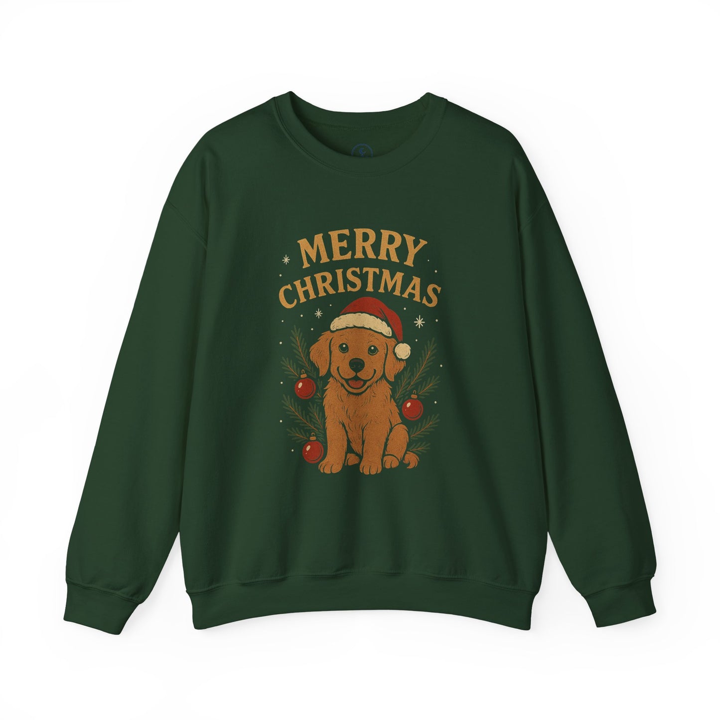 Christmas Puppy Sweatshirt - "Merry Christmas" Dog Holiday Crewneck