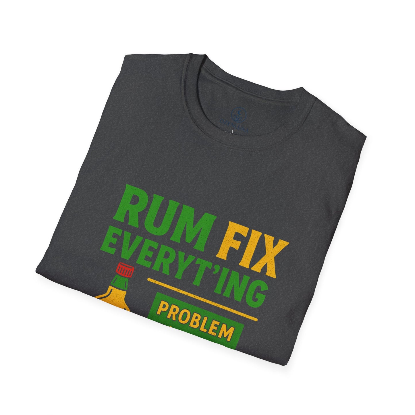 Humorous Rum Fix T-Shirt, Funny Gift for Friends, Tropical Party Tee, Casual Summer Wear, Beach Vibes