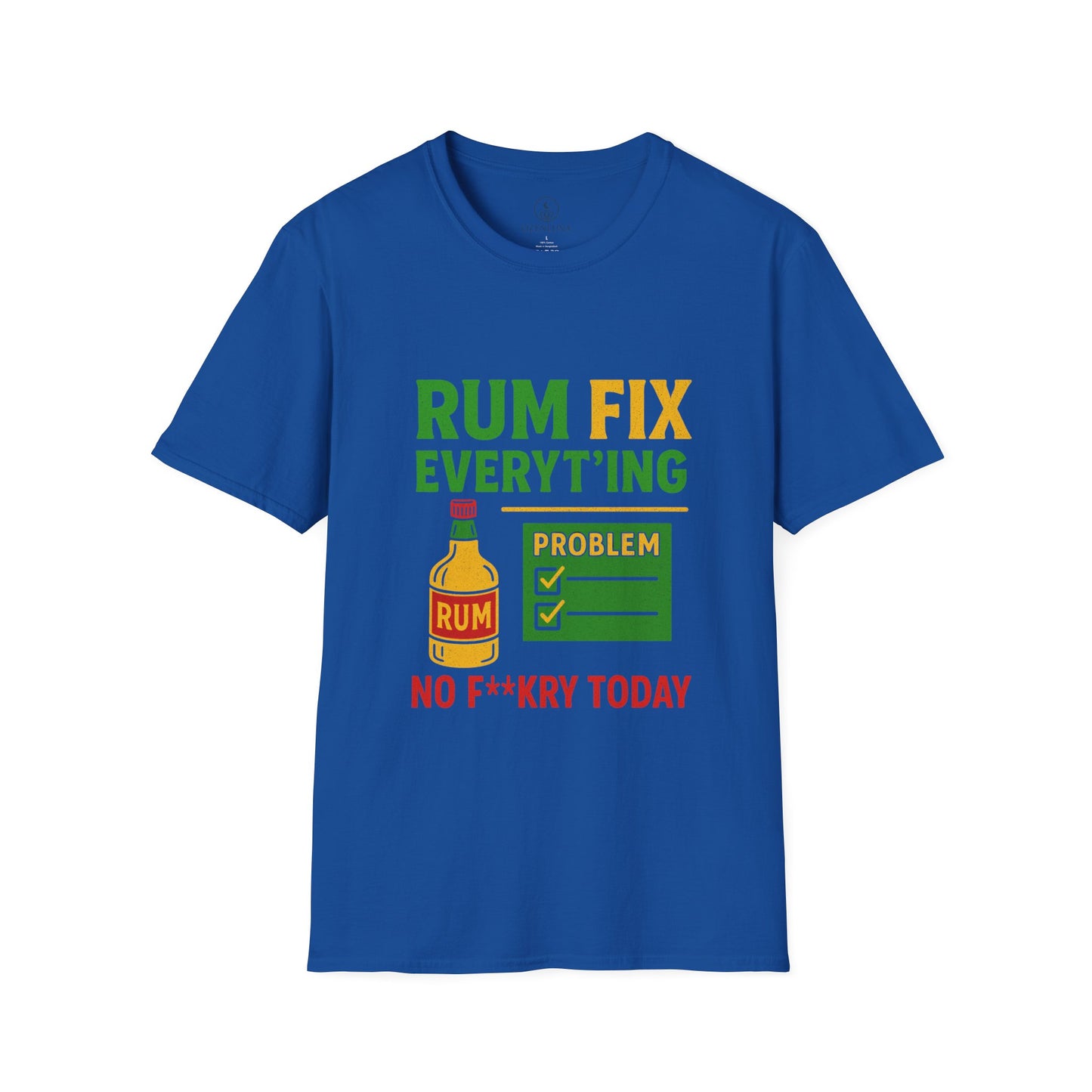 Humorous Rum Fix T-Shirt, Funny Gift for Friends, Tropical Party Tee, Casual Summer Wear, Beach Vibes