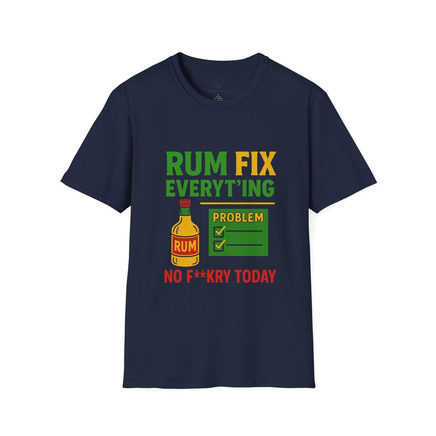Humorous Rum Fix T-Shirt, Funny Gift for Friends, Tropical Party Tee, Casual Summer Wear, Beach Vibes