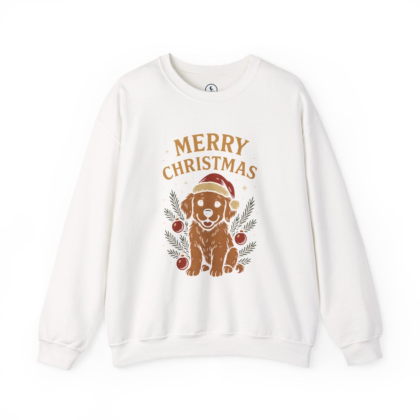 Christmas Puppy Sweatshirt - "Merry Christmas" Dog Holiday Crewneck