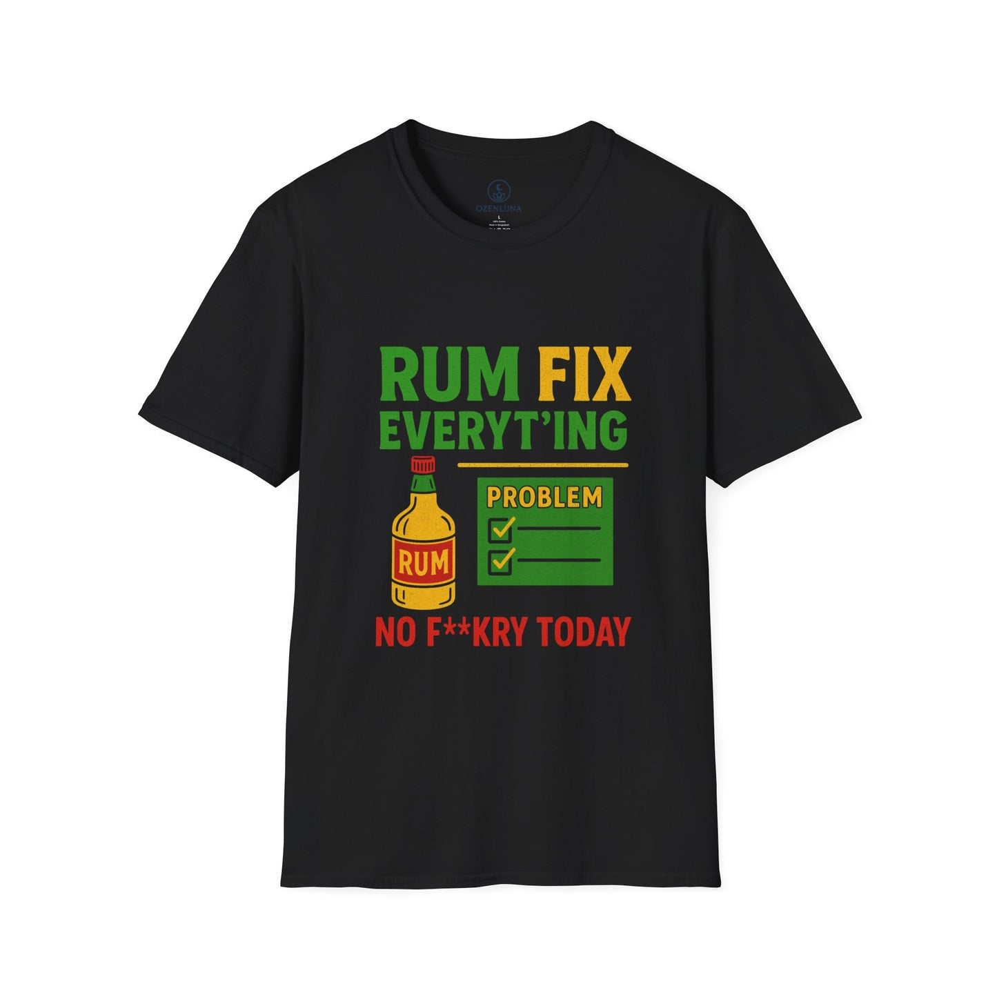 Humorous Rum Fix T-Shirt, Funny Gift for Friends, Tropical Party Tee, Casual Summer Wear, Beach Vibes