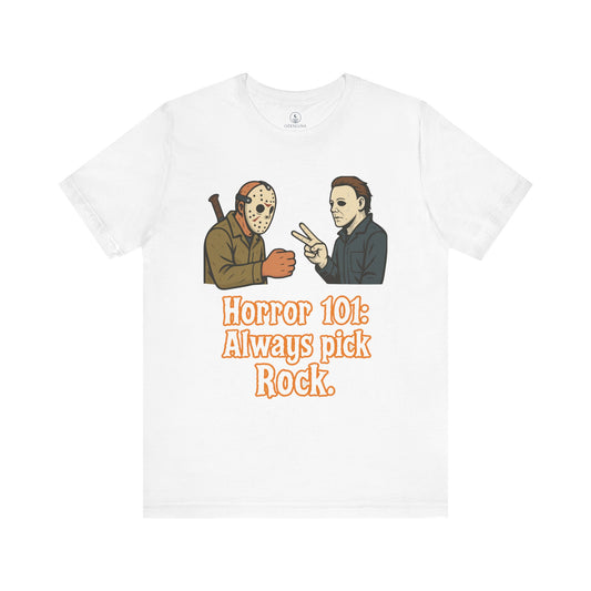 Horror-Themed T-Shirt, Horror Movie Fan Tee, Gift for Horror Lovers, Fun Graphic Tee, Halloween Costume Shirt