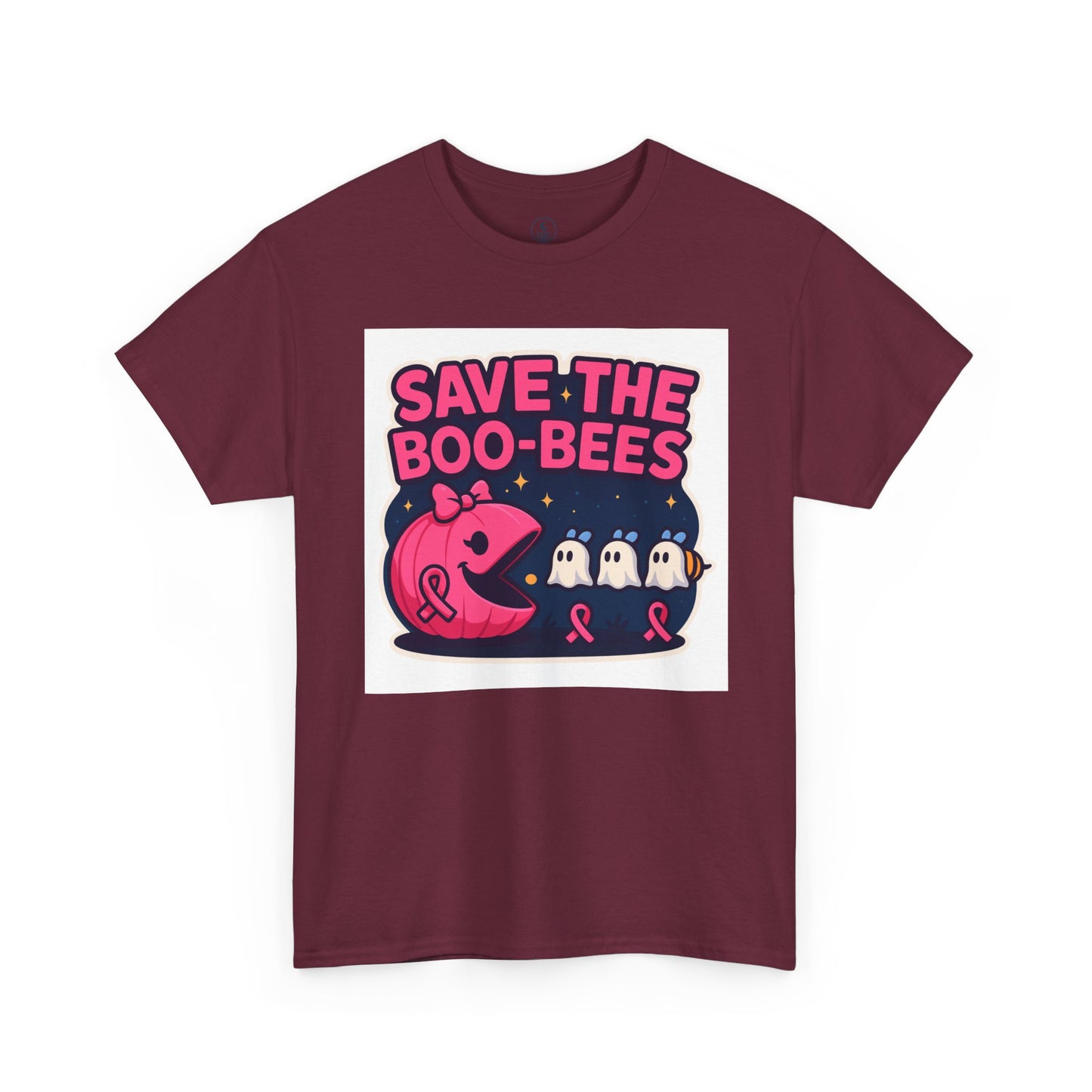 Breast Cancer Awareness Tee, Save the Boo-Bees Shirt, Unisex Cotton T-Shirt, Funny Awareness Gift, Pink Ribbon Apparel, Halloween Humor Tee
